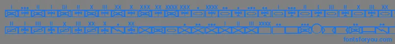 Fonte EsriMilmod01 – fontes azuis em um fundo cinza