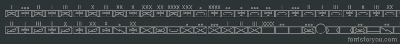 fuente EsriMilmod01 – Fuentes Grises Sobre Fondo Negro