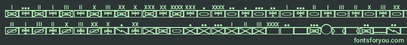 フォントEsriMilmod01 – 黒い背景に緑の文字