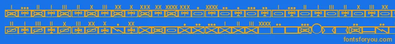 fuente EsriMilmod01 – Fuentes Naranjas Sobre Fondo Azul