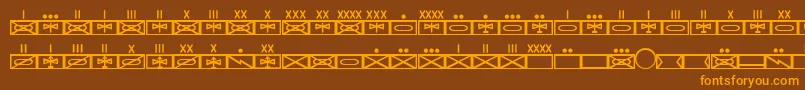 fuente EsriMilmod01 – Fuentes Naranjas Sobre Fondo Marrón