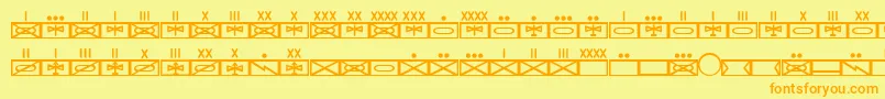 Fonte EsriMilmod01 – fontes laranjas em um fundo amarelo