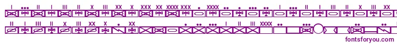 フォントEsriMilmod01 – 白い背景に紫のフォント