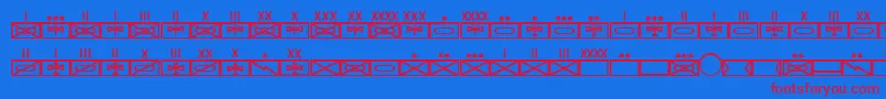EsriMilmod01 Font – Red Fonts on Blue Background
