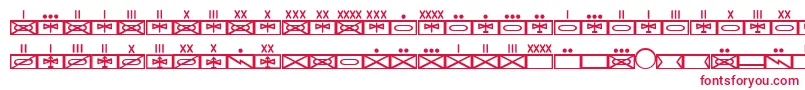 fuente EsriMilmod01 – Fuentes Rojas Sobre Fondo Blanco