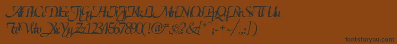 フォントElgarrettRegular – 黒い文字が茶色の背景にあります