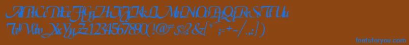 ElgarrettRegular Font – Blue Fonts on Brown Background