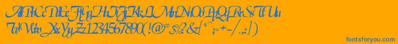 フォントElgarrettRegular – オレンジの背景に青い文字