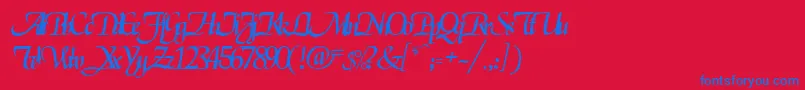 ElgarrettRegular Font – Blue Fonts on Red Background