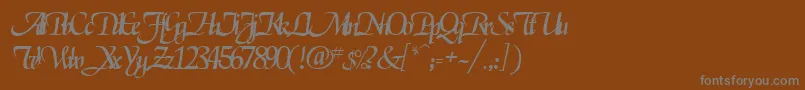 フォントElgarrettRegular – 茶色の背景に灰色の文字