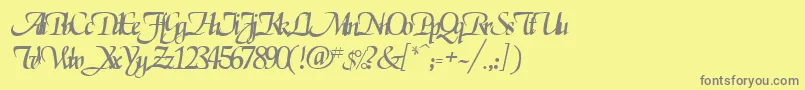 フォントElgarrettRegular – 黄色の背景に灰色の文字