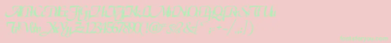 ElgarrettRegular Font – Green Fonts on Pink Background