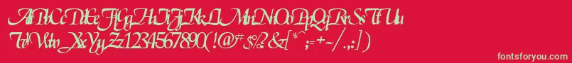 フォントElgarrettRegular – 赤い背景に緑の文字