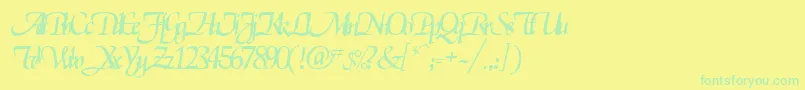 ElgarrettRegular Font – Green Fonts on Yellow Background