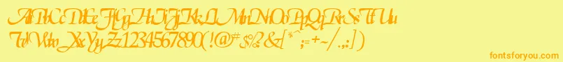 ElgarrettRegular Font – Orange Fonts on Yellow Background