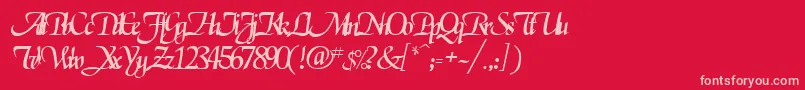 ElgarrettRegular Font – Pink Fonts on Red Background