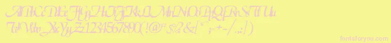 ElgarrettRegular Font – Pink Fonts on Yellow Background