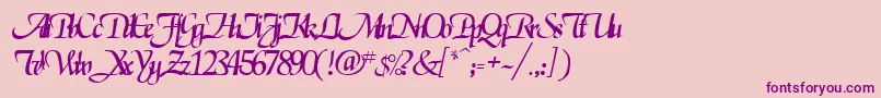 ElgarrettRegular Font – Purple Fonts on Pink Background