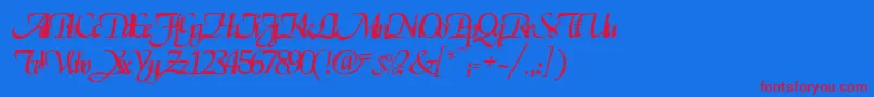 ElgarrettRegular Font – Red Fonts on Blue Background