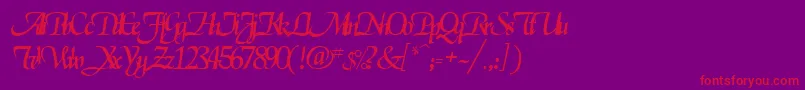 ElgarrettRegular-fontti – punaiset fontit violetilla taustalla