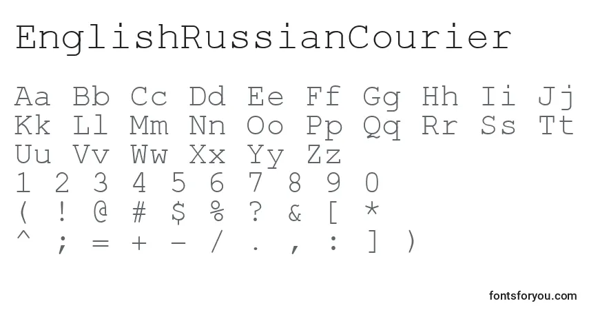 EnglishRussianCourier-fontti – aakkoset, numerot, erikoismerkit