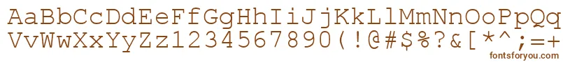 EnglishRussianCourier-fontti – ruskeat fontit valkoisella taustalla