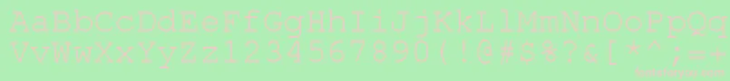 EnglishRussianCourier Font – Pink Fonts on Green Background