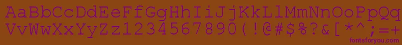 Czcionka EnglishRussianCourier – fioletowe czcionki na brązowym tle
