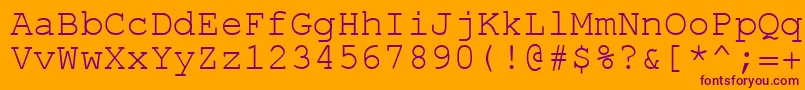 EnglishRussianCourier Font – Purple Fonts on Orange Background