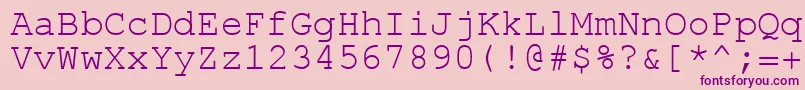 フォントEnglishRussianCourier – ピンクの背景に紫のフォント