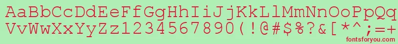 EnglishRussianCourier Font – Red Fonts on Green Background