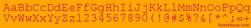 EnglishRussianCourier Font – Red Fonts on Orange Background