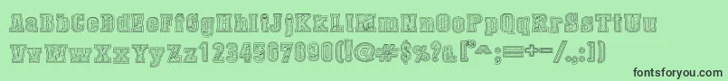 フォントDustWestCollege – 緑の背景に黒い文字