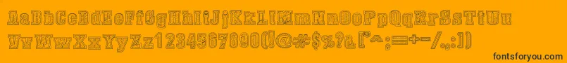 DustWestCollege-Schriftart – Schwarze Schriften auf orangefarbenem Hintergrund
