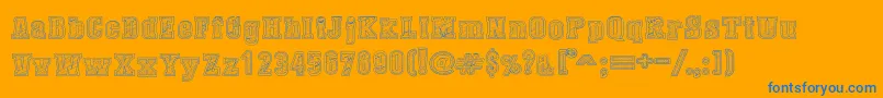 DustWestCollege-Schriftart – Blaue Schriften auf orangefarbenem Hintergrund