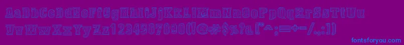 DustWestCollege-fontti – siniset fontit violetilla taustalla