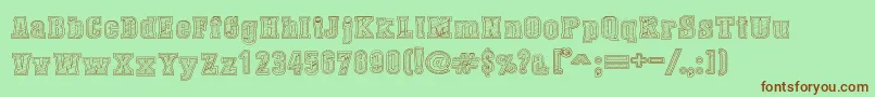 DustWestCollege-fontti – ruskeat fontit vihreällä taustalla