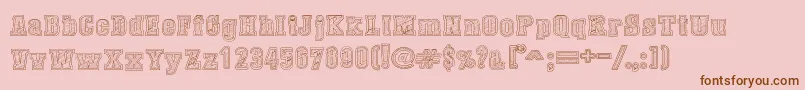 DustWestCollege-fontti – ruskeat fontit vaaleanpunaisella taustalla
