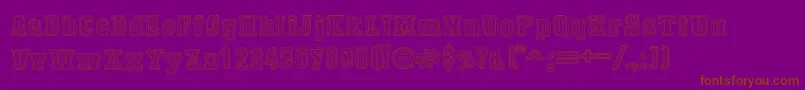 DustWestCollege-Schriftart – Braune Schriften auf violettem Hintergrund