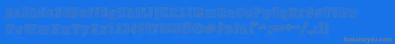 フォントDustWestCollege – 青い背景に灰色の文字