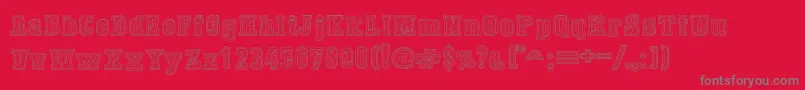 フォントDustWestCollege – 赤い背景に灰色の文字