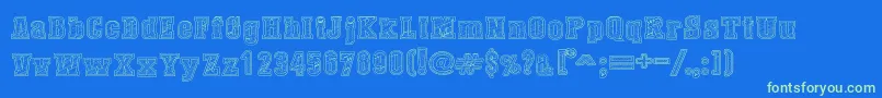 DustWestCollege Font – Green Fonts on Blue Background