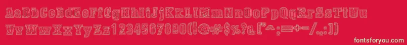 フォントDustWestCollege – 赤い背景に緑の文字