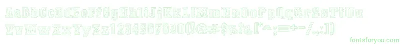 フォントDustWestCollege – 白い背景に緑のフォント