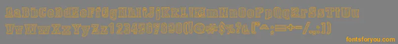 DustWestCollege-Schriftart – Orangefarbene Schriften auf grauem Hintergrund