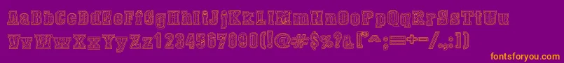 DustWestCollege-Schriftart – Orangefarbene Schriften auf violettem Hintergrund