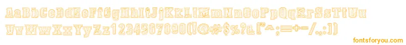DustWestCollege-Schriftart – Orangefarbene Schriften auf weißem Hintergrund