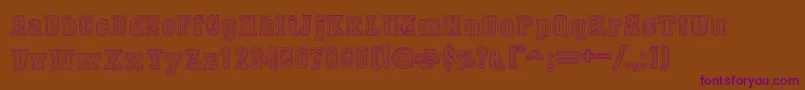 Czcionka DustWestCollege – fioletowe czcionki na brązowym tle