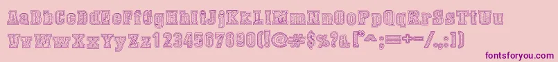 フォントDustWestCollege – ピンクの背景に紫のフォント