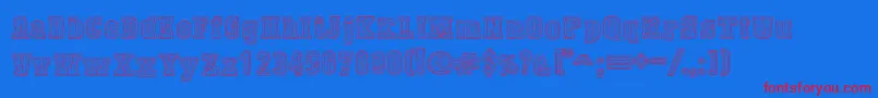 DustWestCollege Font – Red Fonts on Blue Background